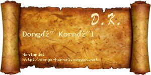 Dongó Kornél névjegykártya