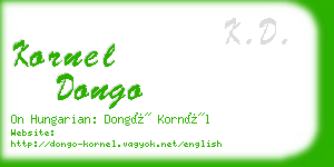 kornel dongo business card